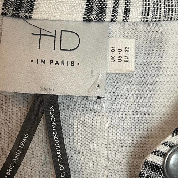 HD in Paris Anthropologie Striped Tie Front Linen Dress Women's Size 0 - Picture 12 of 12